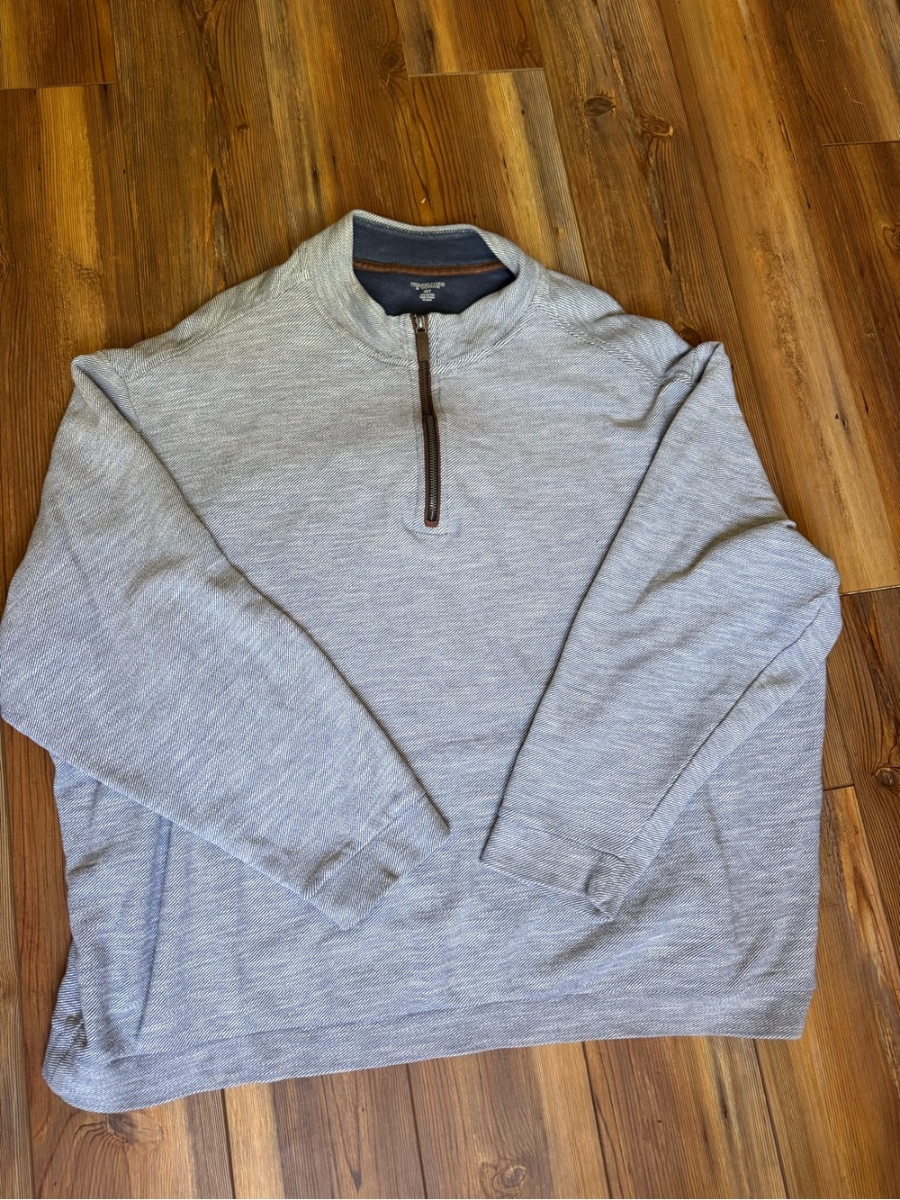 Roundtree & Yorke Light Heather Gray Quarter-Zip Pullover